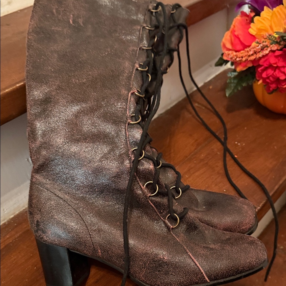 Elegant Brown Lace-Up Women's Boots